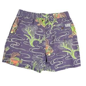 Polo Ralph Lauren Men's Purple Green and Yellow Swim-briefs-shorts Size XL